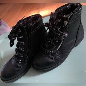Black Lace-Up Ankle Boots